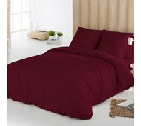 NATURALS ICEHOME - Funda Nórdica 90 de Microfibra Ecológica, Juego de Funda Edredón 150x220 cm + Funda de Almohada Lisa 45x110 cm, Ultrasuave, Transpirable, Certificado Oeko-Tex, Burdeos