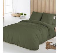 NATURALS ICEHOME - Funda Nórdica 90 de Microfibra Ecológica, Juego de Funda Edredón 150x220 cm + Funda de Almohada Lisa 45x110 cm, Ultrasuave, Transpirable, Certificado Oeko-Tex, Verde