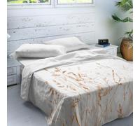 NATURALS - Juego de Sábanas 4 Piezas Cama 150 | 100% Algodón Extra Suave, Transpirable | Encimera 230x270, Bajera 150x200 y 2 F. Almohada 45x90 | Rust