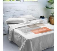 NATURALS - Juego de Sábanas 4 Piezas Cama 150 | 100% Algodón Extra Suave, Transpirable | Encimera 230x270, Bajera 150x200 y 2 F. Almohada 45x90 | Fibi 2B