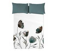 Naturals - juego de sábanas estampadas 3 piezas cama 135 - algodón extra suave - incluye sábana encimera + 1 funda de almohada + 1 sábana bajera- fabricado en españa - larisa v oscuro