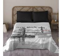 NATURALS - Juego de Sabanas Estampado - 100% Algodón Extra Suave - Incluye Sábana Encimera + 1 o 2 Fundas de Almohada + Sabana Bajera - Fabricado en España - New York - Cama 90/135/150/180 150 bed