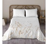 NATURALS - Juego de Sabanas Estampado - 100% Algodón Extra Suave - Incluye Sábana Encimera + Funda/s de Almohada + Sabana Bajera - Colección 2024/2025 - Cama 90/135/150/180 - Fabricado en España Rust