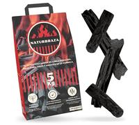 NaturBraza Carbón Vegetal de Marabú 5 kg - Carbón Natural para Barbacoas y Parrillas, 100% Natural, Alto Poder Calorífico, Brasas de Larga Duración y Baja Emisión de Humo