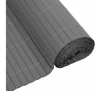 Nature Biombo de caña de PVC de doble cara Gris claro 1 x 3 m