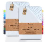 NatureMark 2 sábanas bajeras Ajustables. De algodón. Calidad Ökotex Standard 100, 100% algodón, 2er Pack 120x200 cm, Blanco