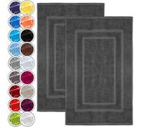 NatureMark Alfombrillas de baño en Paquete de 2 Unidades, 100% algodón, 50 x 80 cm, Alfombrillas de Ducha en Paquete Doble, Color: Gris Antracita