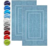 NatureMark Alfombrillas de baño en Paquete de 2 Unidades, 100% algodón, 50 x 80 cm, Alfombrillas de Ducha en Paquete Doble, Color: Azul Claro