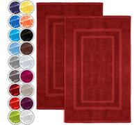 NatureMark Alfombrillas de baño en Paquete de 2 Unidades, 100% algodón, 50 x 80 cm, Alfombrillas de Ducha en Paquete Doble, Color: Burdeos Rojo