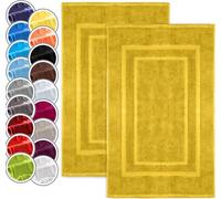 NatureMark Alfombrillas de baño en Paquete de 2 Unidades, 100% algodón, 50 x 80 cm, Alfombrillas de Ducha en Paquete Doble, Color: Amarillo