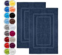 NatureMark Alfombrillas de baño en Paquete de 2 Unidades, 100% algodón, 50 x 80 cm, Alfombrillas de Ducha en Paquete Doble, Color: Azul Marino