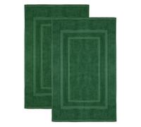 NatureMark Alfombrillas de baño en Paquete de 2 Unidades, 100% algodón, 50 x 80 cm, Alfombrillas de Ducha en Paquete Doble, Color: Verde Oscuro