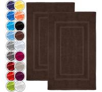 NatureMark Alfombrillas de baño en Paquete de 2 Unidades, 100% algodón, 50 x 80 cm, Alfombrillas de Ducha en Paquete Doble, Color: Chocolate Cafe