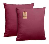 NatureMark Fundas de Almohada de Jersey, Paquete 2 Unidades, para Almohadas para Dormir de Lado y Almohada de Cuello, Muchos tamaños y Colores (40 x 40 cm, Apta para Almohada de Cuello, Rojo Burdeos)