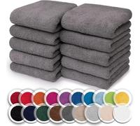NatureMark Juego de 10 toallitas de Rizo para Cara y Manos - 100% algodón, Suaves y absorbentes - 30×30 cm, Gris Antracita