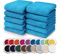 NatureMark Juego de 10 toallitas de Rizo para Cara y Manos - 100% algodón, Suaves y absorbentes - 30×30 cm, Turquesa