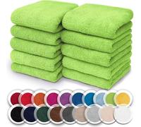NatureMark Juego de 10 toallitas de Rizo para Cara y Manos - 100% algodón, Suaves y absorbentes - 30×30 cm, Manzana Verde