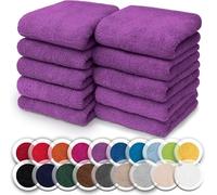 NatureMark Juego de 10 toallitas de Rizo para Cara y Manos - 100% algodón, Suaves y absorbentes - 30×30 cm, Púrpura