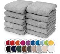NatureMark Juego de 10 toallitas de Rizo para Cara y Manos - 100% algodón, Suaves y absorbentes - 30×30 cm, Gris-Plata