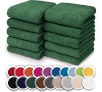 NatureMark Juego de 10 toallitas de Rizo para Cara y Manos - 100% algodón, Suaves y absorbentes - 30×30 cm, Verde Oscuro