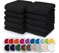 NatureMark Juego de 10 toallitas de Rizo para Cara y Manos - 100% algodón, Suaves y absorbentes - 30×30 cm, Negro