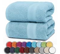 NatureMark Juego de 2 Toallas de Sauna, 80 x 200 cm, 100% algodón, Color: Azul Claro