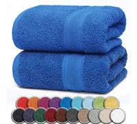 NatureMark Juego de 2 Toallas de Sauna, 80 x 200 cm, 100% algodón, Color: Azul Real