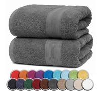 NatureMark Juego de 2 Toallas de Sauna, 80 x 200 cm, 100% algodón, Color: Gris