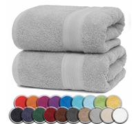 NatureMark Juego de 2 Toallas de Sauna, 80 x 200 cm, 100% algodón, Color: Gris Plateado