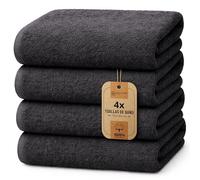 NatureMark Juego de 4 Toallas de Ducha - Toallas Suaves y absorbentes de 100% algodón, adecuadas para el Uso Diario - Negro, 70x140 cm