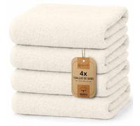 NatureMark Juego de 4 Toallas de Ducha - Toallas Suaves y absorbentes de 100% algodón, adecuadas para el Uso Diario - Natural/Crema, 70x140 cm