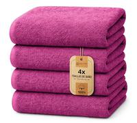 NatureMark Juego de 4 Toallas de Ducha - Toallas Suaves y absorbentes de 100% algodón, adecuadas para el Uso Diario - Rosa, 70x140 cm