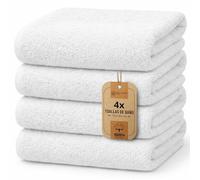 NatureMark Juego de 4 Toallas de Ducha - Toallas Suaves y absorbentes de 100% algodón, adecuadas para el Uso Diario - Blanco, 70x140 cm