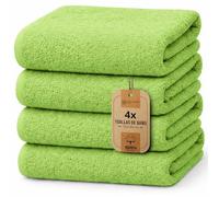NatureMark Juego de 4 Toallas de Ducha - Toallas Suaves y absorbentes de 100% algodón, adecuadas para el Uso Diario - Verde Manzana, 70x140 cm