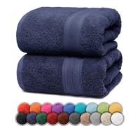 NatureMark Paquete de 2 Toallas de baño de 70 x 140 cm, Toalla de Ducha en Paquete Doble, Color: Azul Marino