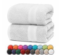 NatureMark Paquete de 2 Toallas de baño de 70 x 140 cm, Toalla de Ducha en Paquete Doble, Color: Blanco