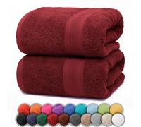NatureMark Paquete de 2 Toallas de baño de 70 x 140 cm, Toalla de Ducha en Paquete Doble, Color: Burdeos Rojo