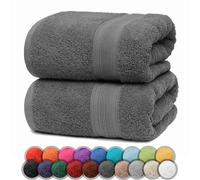 NatureMark Paquete de 2 Toallas de baño de 70 x 140 cm, Toalla de Ducha en Paquete Doble, Color: Gris Antracita