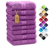 NatureMark Set de 8 Toallas de Mano - 100% Algodón - Toallas Absorbentes y Duraderas, Tamaño 50×100 cm, Lila