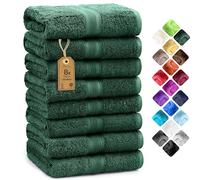 NatureMark Set de 8 Toallas de Mano - 100% Algodón - Toallas Absorbentes y Duraderas, Tamaño 50×100 cm, Verde Oscuro