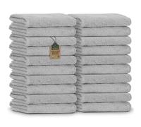 NatureMark Toallas de Invitado - Pack de 20 (30x50 cm), 100% Algodón, Certificadas Oeko-Tex, Suaves, Absorbentes y Fáciles de Cuidar - para Baño, Invitados & SPA - Gris Plateado