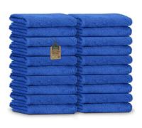 NatureMark Toallas de Invitado - Pack de 20 (30x50 cm), 100% Algodón, Certificadas Oeko-Tex, Suaves, Absorbentes y Fáciles de Cuidar - para Baño, Invitados & SPA - Azul Real