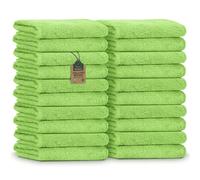 NatureMark Toallas de Invitado - Pack de 20 (30x50 cm), 100% Algodón, Certificadas Oeko-Tex, Suaves, Absorbentes y Fáciles de Cuidar - para Baño, Invitados & SPA - Verde Manzana