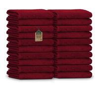 NatureMark Toallas de Invitado - Pack de 20 (30x50 cm), 100% Algodón, Certificadas Oeko-Tex, Suaves, Absorbentes y Fáciles de Cuidar - para Baño, Invitados & SPA - Rojo Burdeos