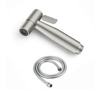 NatureSculpt Alcachofa de ducha móvil de acero inoxidable, suministro de agua ajustable, manguera de 1,2 m, compacto e ideal para exteriores, Vanlife y autocaravana (cromo)