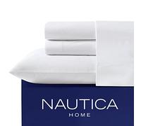 Nautica algodón de percal Juego de sábanas, Completo, Blanco, Twin XL
