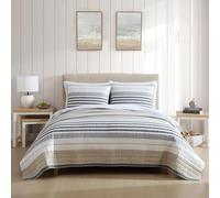 Nautica - Juego de edredón King, Ropa de Cama Reversible de algodón con Fundas a Juego, decoración Moderna para el hogar para Todas Las Estaciones (Dover Beige, King)