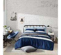 Nautica - Juego de edredón Queen, Ropa de Cama Reversible con Fundas a Juego, decoración del hogar para Todas Las Estaciones (Gris Bloque Jaspeado, Queen)