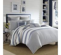 Nautica - Juego de Funda de edredón King, Ropa de Cama Reversible de algodón con Fundas a Juego, decoración del hogar Inspirada en el Mediterráneo para Todas Las Estaciones (Azul de Agua Justa, King)