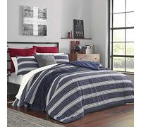 Nautica - Juego de Funda de edredón Queen, Ropa de Cama Reversible de algodón con Fundas a Juego, Elegante decoración del hogar (Craver Navy, Queen)